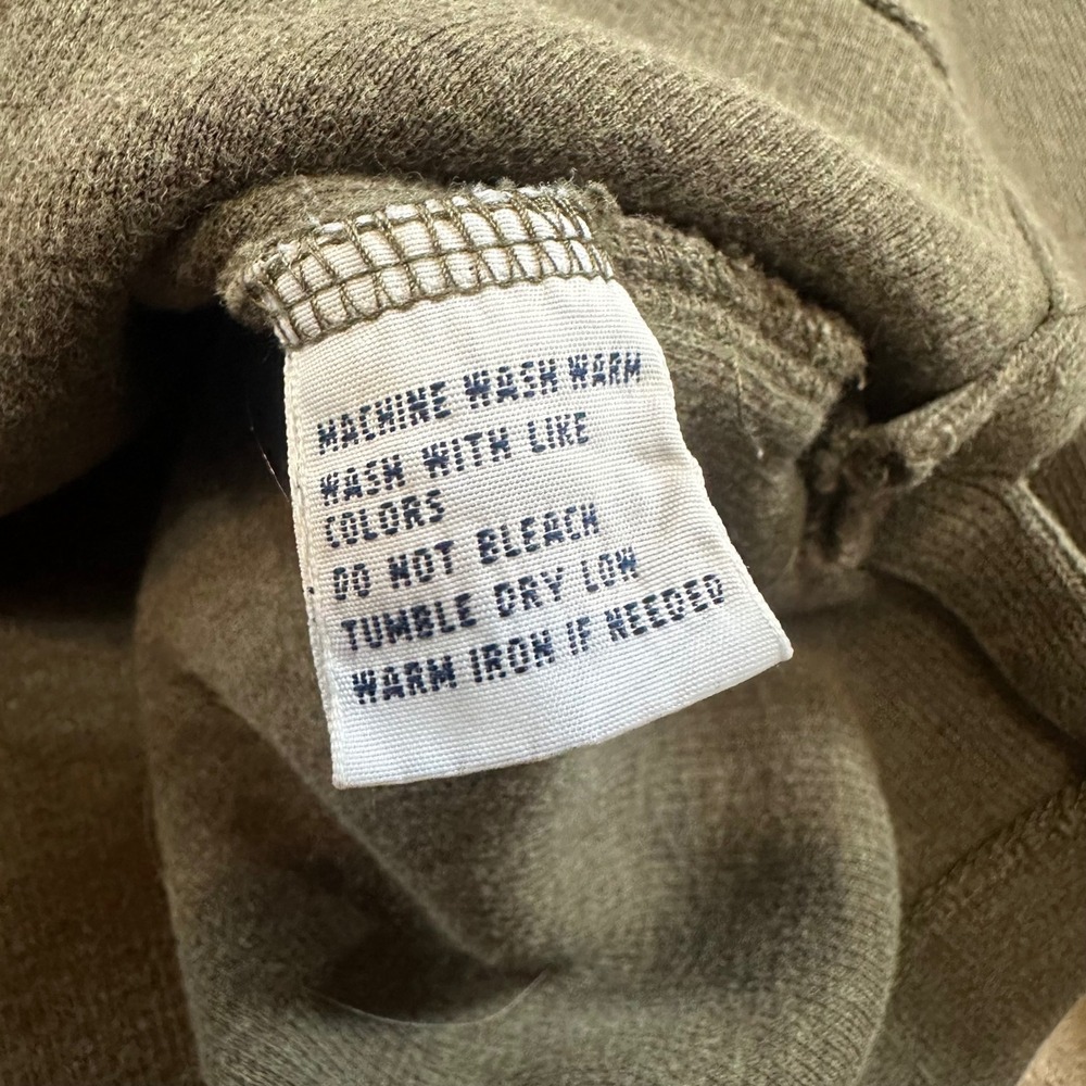 Polo Ralph Lauren Quarter Zip Pullover Mens Large Olive Green 100% Cotton Boxy - Picture 4 of 9